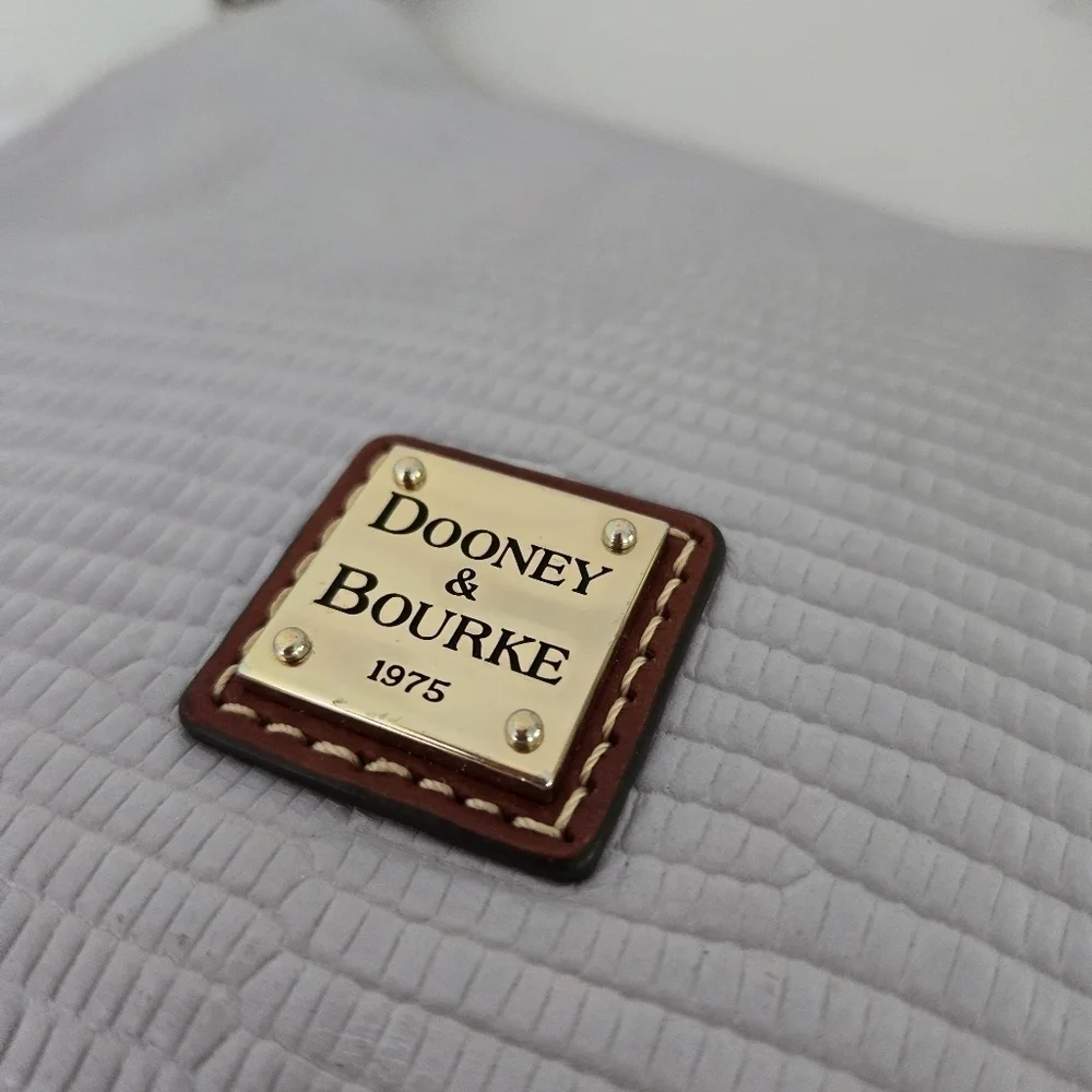 Dooney & Bourke Satchel Lizard Embossed Leather Small Kiley Hobo Handbag Lilac - Picture 2 of 11